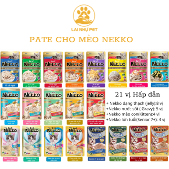 Tổng hợp pate Nekko Senior 7+ các loại cho mèo dạng thạch [Gói 70g] - LAI NHỰ PET