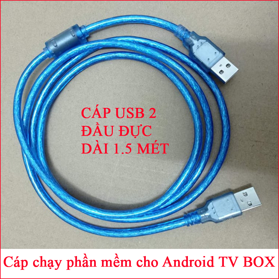 Dây cáp usb 2 đầu đực - dùng chạy phần mềm cho android tv box