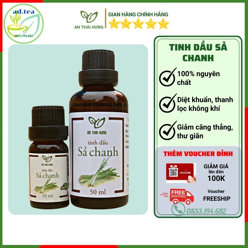Tinh dầu Sả chanh nguyên chất An Thái Hưng, tinh dầu thiên nhiên thơm phòng xua đuổi muỗi côn trùng, lọ 50ml đậm đặc