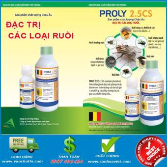 Bộ 02 chai dung dịch phun diệt ruồi Proly 2.5CS diệt trừ các loại ruồi sản phẩm của Bỉ