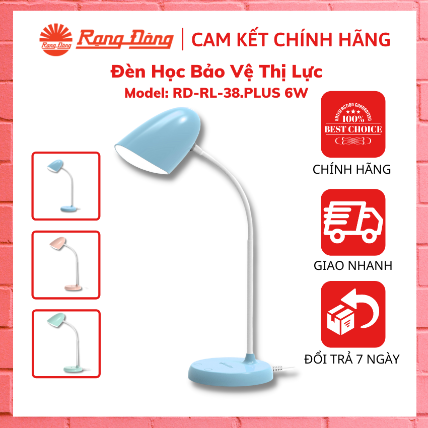 Đèn bàn học led cảm ứng chống cận rạng đông - model: rd-rl-38.plus-6w– đổi 4 màu ánh sáng – bảo hành 24 tháng - chính hãng rạng đông