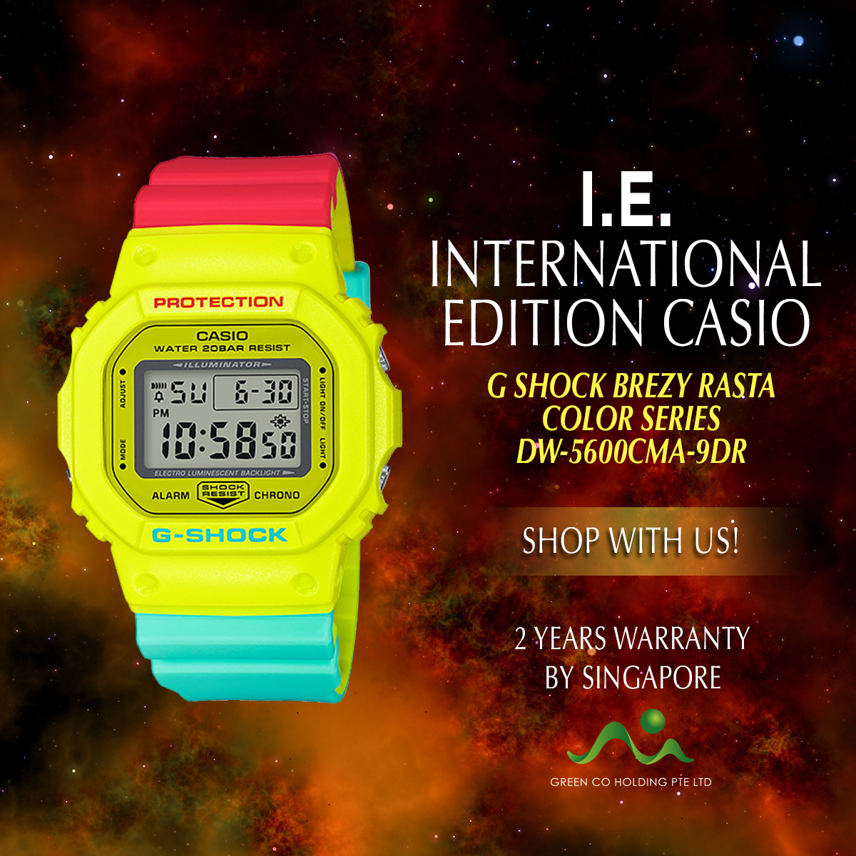 G shock rasta on sale jelly