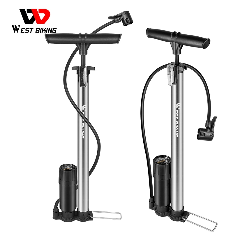 West biking bơm xe đạp đường trường xe đạp leo núi bơm sàn xe đạp 160psi bơm hơi đồng hồ đo áp suất cao phụ kiện đạp xe presta schrader