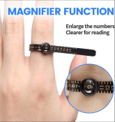 US Ring Sizer Measuring Tool Finger Size Gauge with Digital Magnifying Glass Reusable Plastic Ring Sizer Finger Measurer Jewelry Sizing Tools 1-17 Usa for Women Men Kids