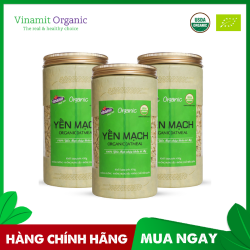 Yến mạch VINAMIT ORGANIC 450g (Lon)