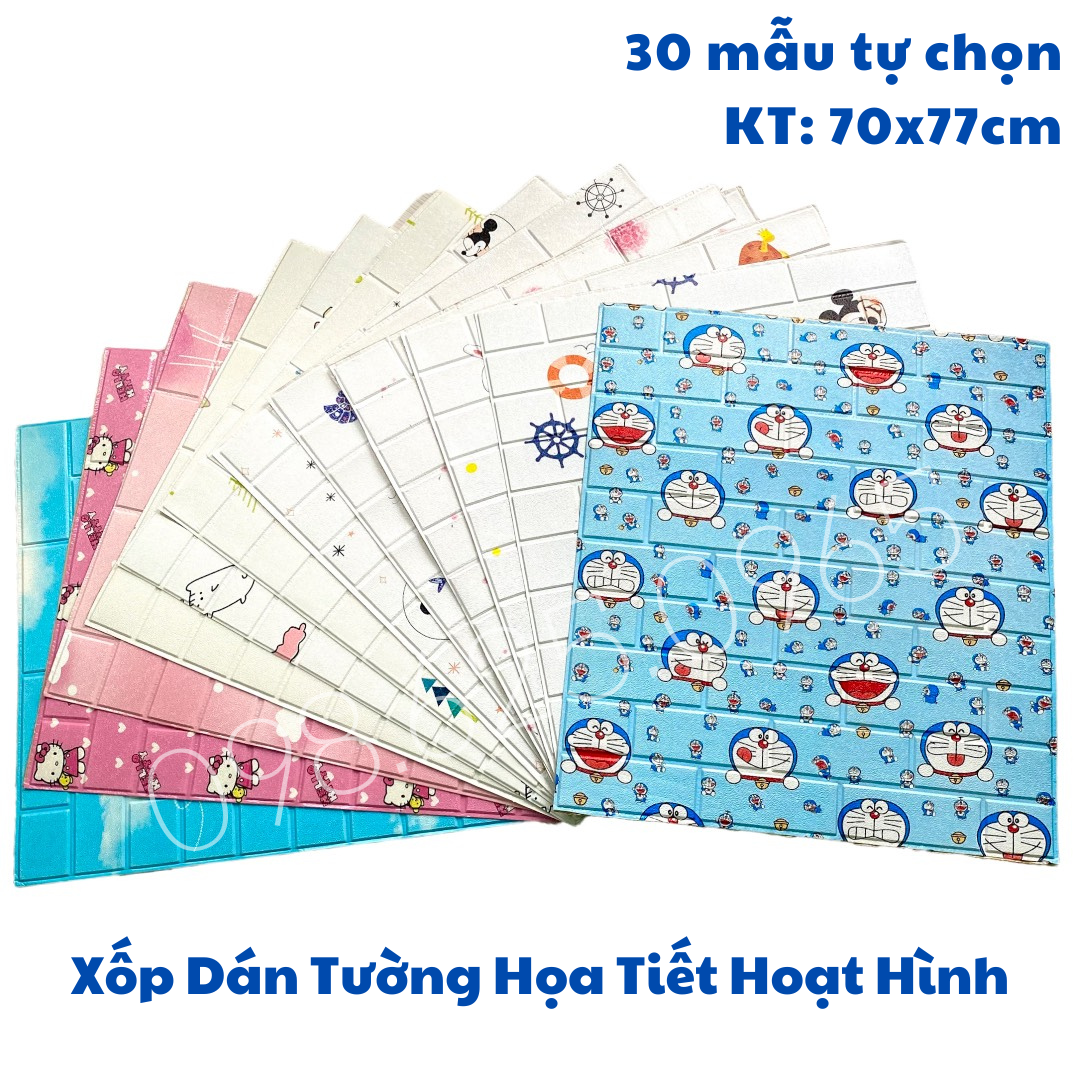 Xốp Dán Tường 3d Họa Tiết Hoạt Hình Chống Va Đập Xốp Họa Tiết Trẻ em Dễ Thương - Xốp Dán Tường Dorem