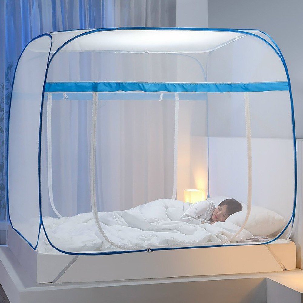 Màn chụp tự bung, màn đỉnh vuông, mùng chùng, mùng tự bung chống muỗi 1m6x2m, 1m8x2m, 2mx2m2 - loại đỉnh vuông . hàng việt nam