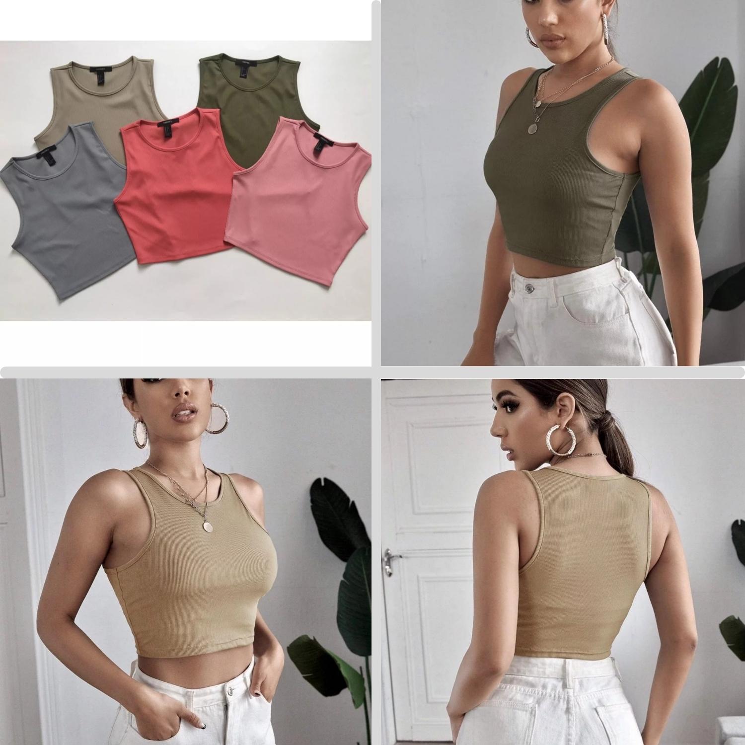 Áo croptop ba lỗ nữ vnxk hãng f21 / chất thun bo rip / co giãn / nhiều màu / form ôm / sexy