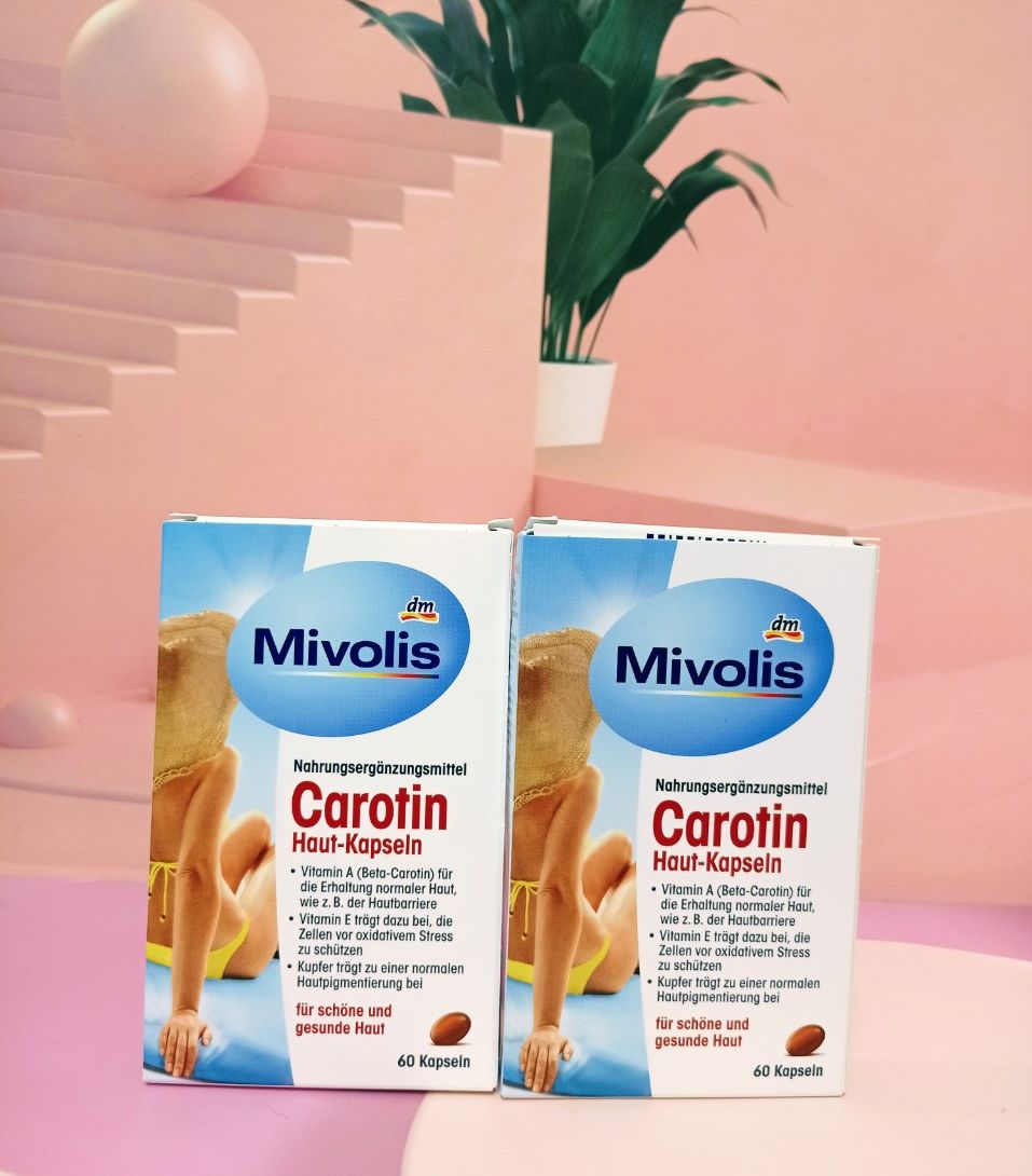 Viên uống chống nắng Mivolis Carotin 60 viên nội địa Đức -Đủ Bill