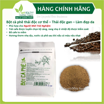 Bột cà phê viet healthy (500g), cà phê hữu cơ thải độc đại tràng viethealthy, thụt tháo đại tràng