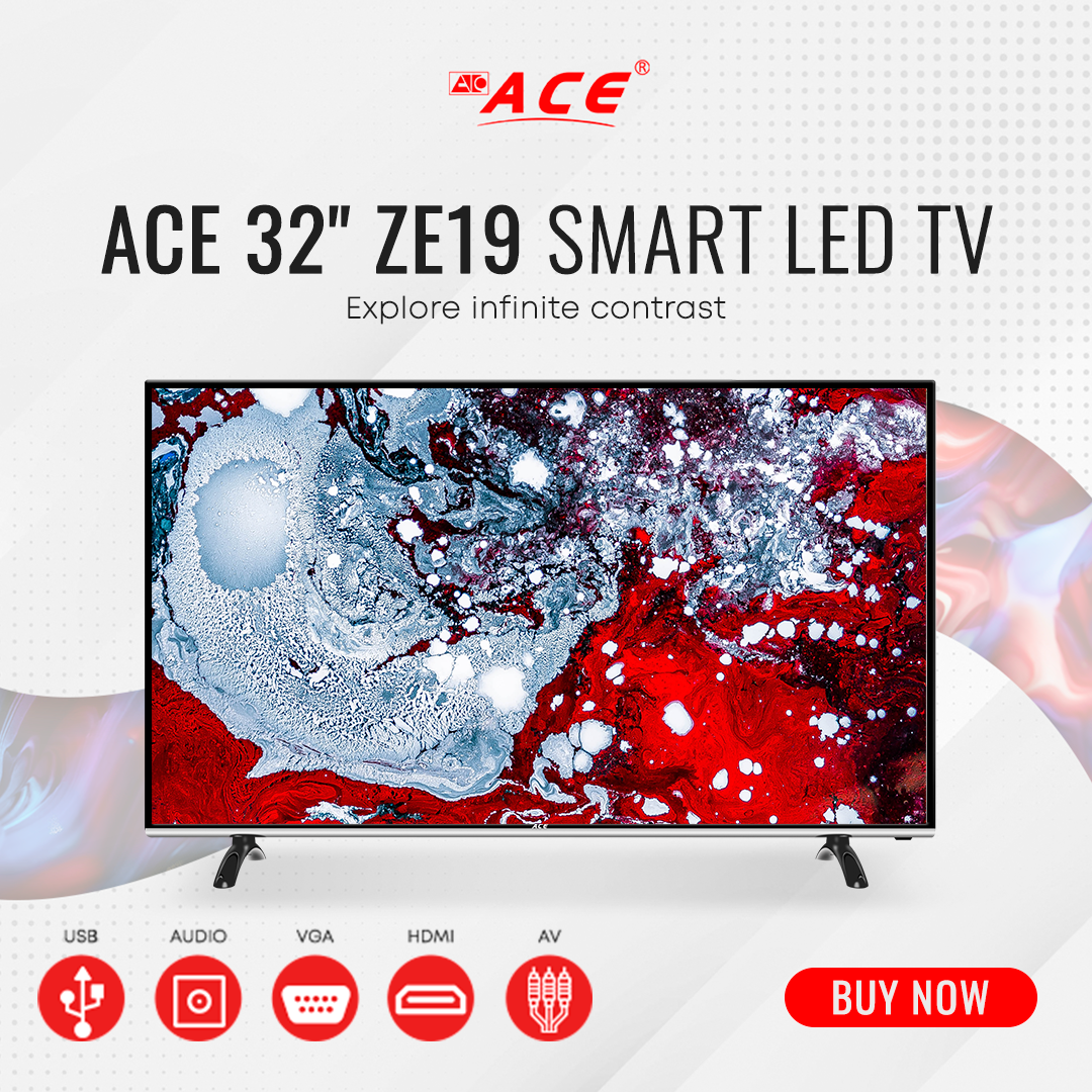Ace 32" Slim HD Smart TV Black LED-808 ZE19