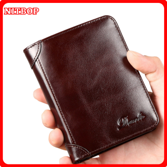 Bóp ví nam da bò thật  cao cấp dáng đứng có nhiều ngăn để tiền và thẻ