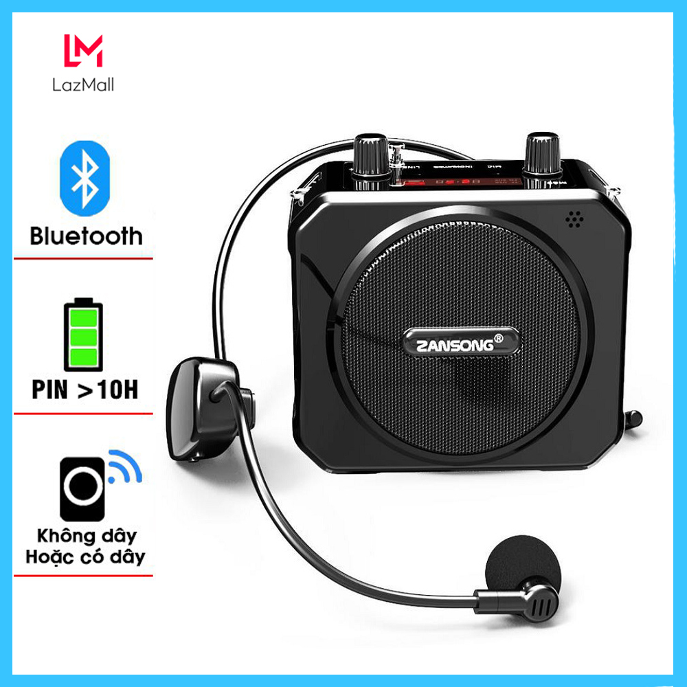 Máy Trợ Giảng Công Suất Lớn Zansong M80 Kết Nối Micro Không Dây Bluetooth 4.2, Công Nghệ Lọc Tiếng Ồn Mới Nhât, Chống Hú Tốt – Hàng Chính Hãng
