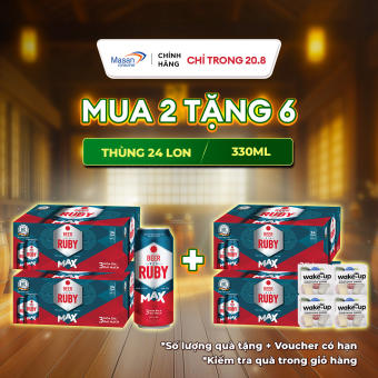 Combo 2 Thùng Bia Red Ruby Max - 24 Lon x 330ML