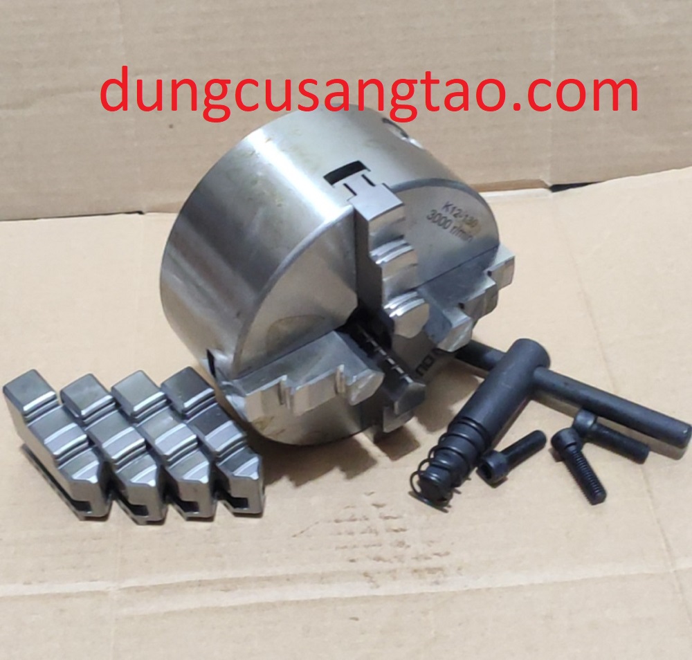 Đầu kẹp 4 chấu k12-80 k12-100 k12-125 k12-130 / mâm cập máy tiện mini loại 4 chấu đường kính phi d80mm-d130mm