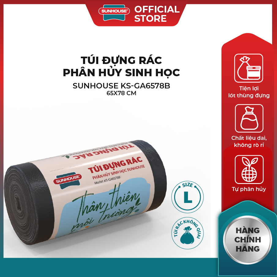Túi đựng rác phân hủy sinh học sunhouse ks-ga6578b