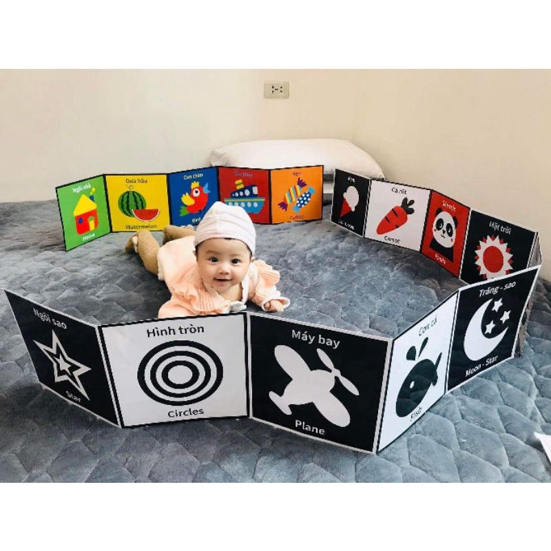 Thẻ Gấp Kích Thích Thị Giác Bộ Thẻ Gấp Zíc Zắc Đứng Cho Trẻ Sơ Sinh Giúp Bé Phát Triển Giác Quan Thông Minh Và Phát Triển Não Bộ 0-12 Tháng Đồ Chơi Cho Trẻ Sơ Sinh