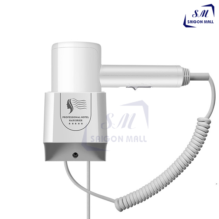 Máy sấy tóc treo tường cao cấp B - Professional hotel hair drier cho khách sạn, nhà hàng, công nghệ bền cao