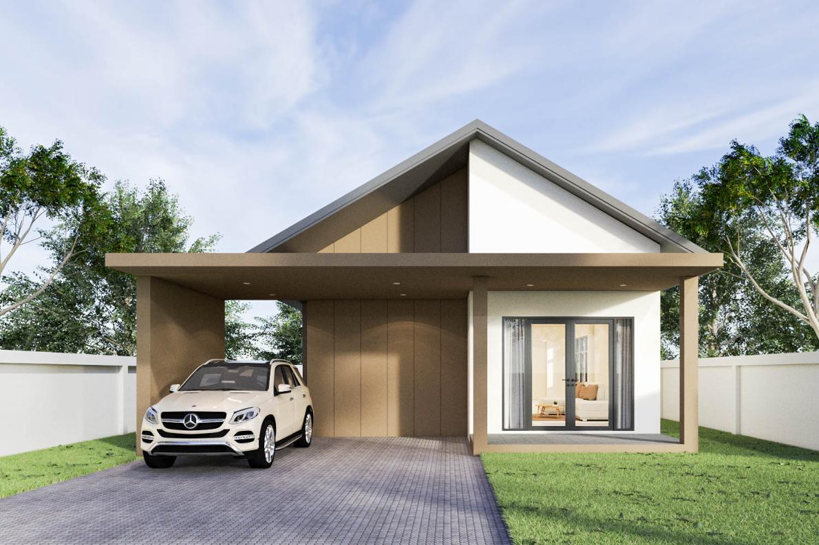 แบบบ้านและโมเดลบ้าน(sketch up)พร้อมก่อสร้างได้ทันที พร้อมไฟล์ Sketch up รุ่น TINY HOUSE STANDARD : 2 ห้องนอน 2 ห้องน้ำ พื้นที่ 145 ตร.ม (ส่งไฟล์ให้ทางอีเมล์)