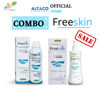 Combo Ngừa Mụn Cơ Thể - FreeSkin - Gel Tắm, xịt mụn lưng, tay, chân