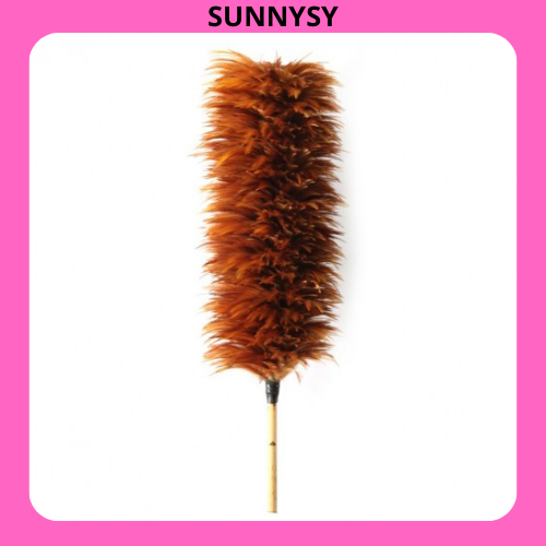 Chổi lông gà phủi bụi tự nhiên SUNNYSY CLG01 loại 1 đẹp bóng mượt bền chắc lông chọn lọc