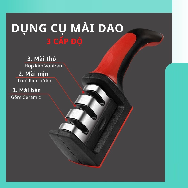 [Hàng nội địa Nhật] DỤNG CỤ MÀI DAO KÉO JAPAN 3 IN 1 Dụng cụ mài dao kéo 3 rãnh (3 cấp độ) tay cầm tiện lợi - Đồ mài dao siêu bén nhanh và hiệu quả, an toàn