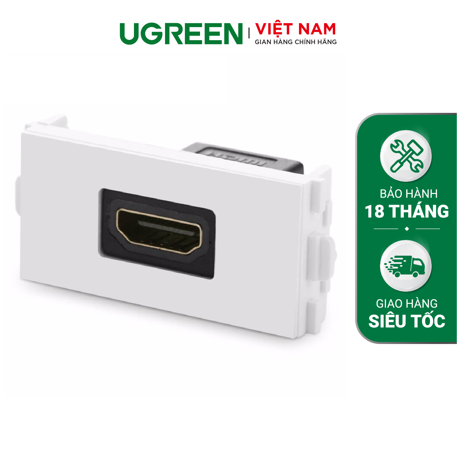 Đế hdmi âm tường bẻ góc 90 độ ugreen mm113 20318 - hãng phân phối chính thức