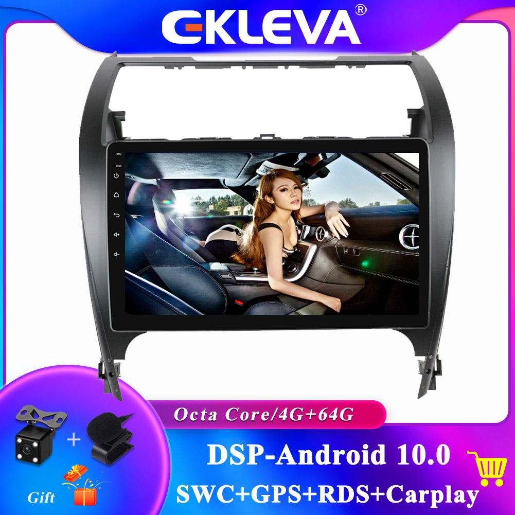 EKLEVA 4GB+64GB For Toyota Camry 2012-2013 Car Radio Stereo DSP+Carplay Android 14 Wifi USB RDS Steering Wheel Control Mirror Link ราคา 1,110 บาท*ส่งฟรี