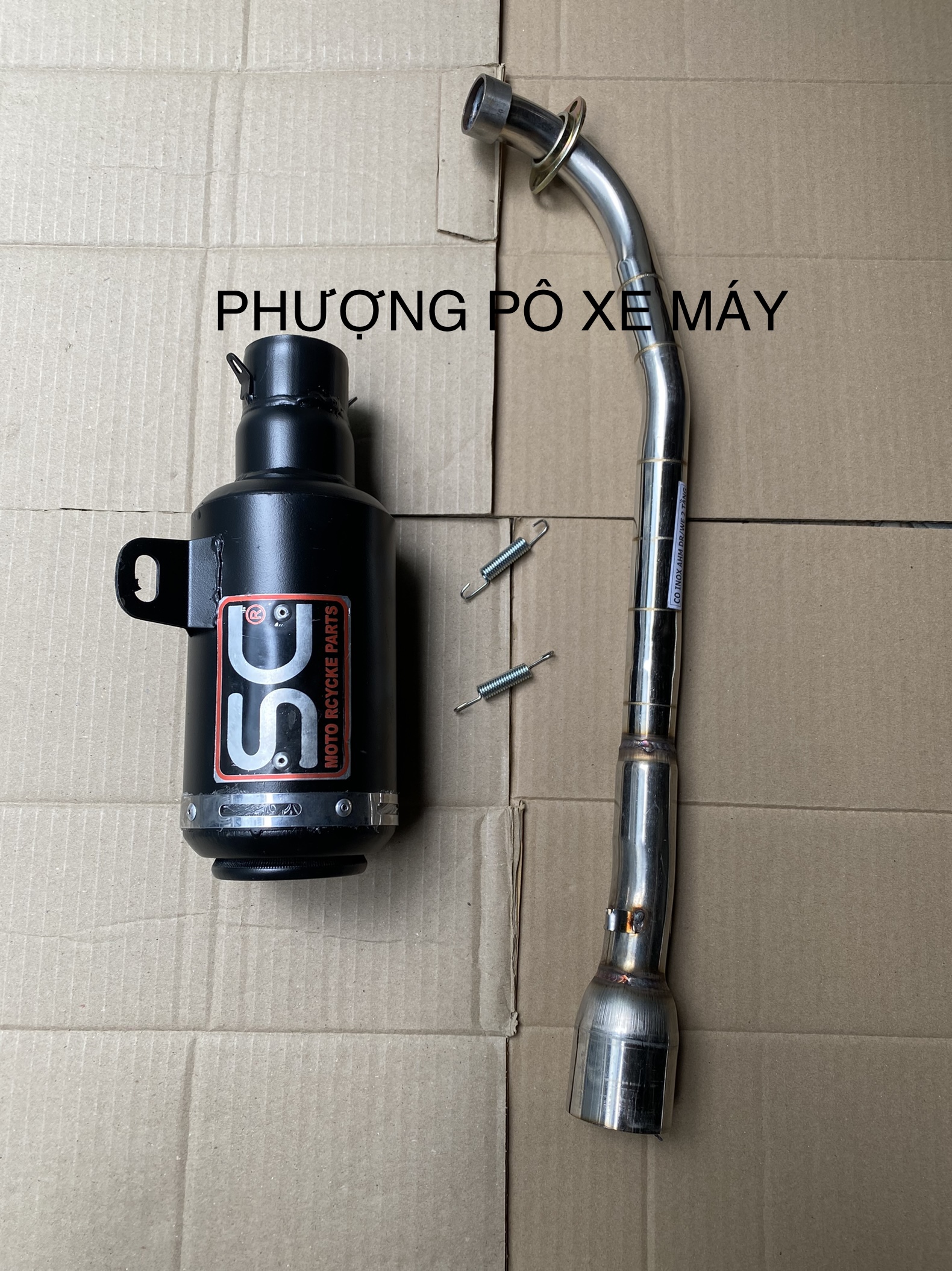 Pô lon SC kèm cổ & phụ kiện gắn wave /dream /sirius /cub /jupiter /wave A / blade /RSX