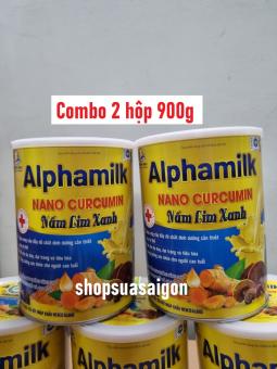 Sữa bột ALPHAMILK  NANO CURCUMIN NẤM LIM XANH.
