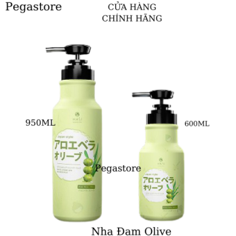 Sữa tắm dưỡng ẩm sáng da từ nha đam và dầu oliu HASI KOKESHI