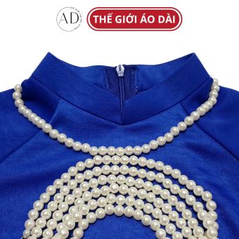 Vòng cổ dây chuyền ngọc trai nhân tạo nữ sang chảnh 42cm đeo với áo dài truyền thống đẹp