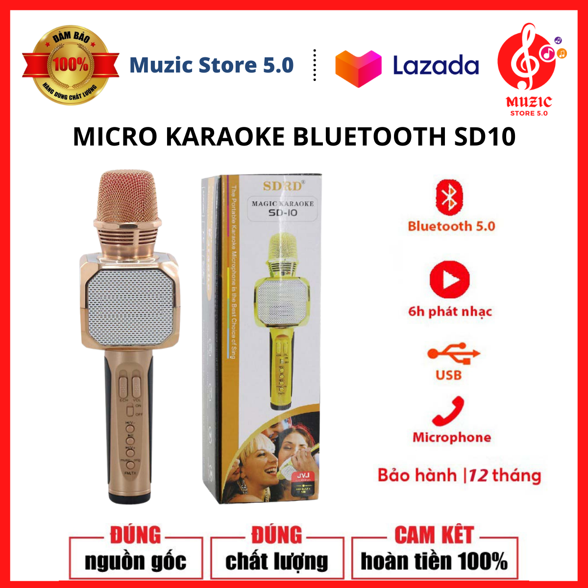 Micro karaoke bluetooth sd10 - kèm loa - âm vang - ấm - tặng 1 dây sạc nhanh 25k - mic hát karaoke cầm tay mini - micro hát trên xe hơi - mic hát karaoke hay nhất hiện nay. bảo hành 1 đổi 1