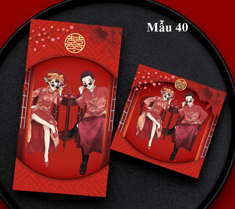 {10 cái - Size nhỏ} Bao lì xì bưng quả, trao duyên dùng trong tiệc cưới