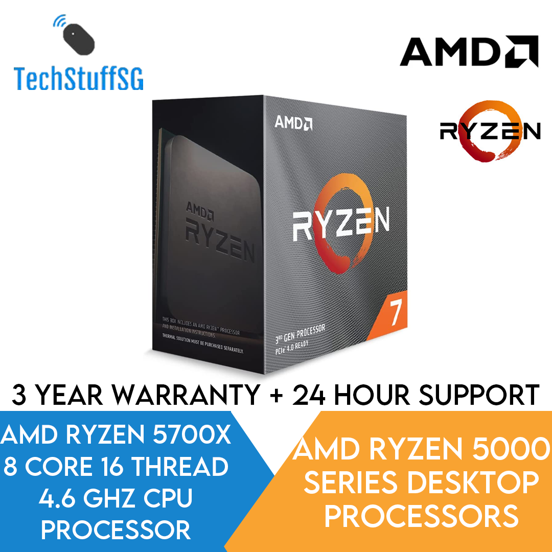 Amd Ryzen 7 5700X 8-Core 16-Thread 3.4Ghz Processor With 32Mb L3
