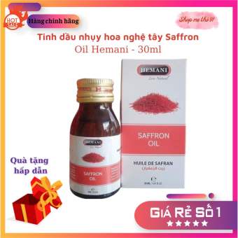 Tinh dầu nhụy hoa nghệ tây Saffron Oil Hemani chai 30ml Giảm nếp nhăn, Tăng Đàn Hồi da, se khít lỗ chân lông. Da trắng sáng mịn màng