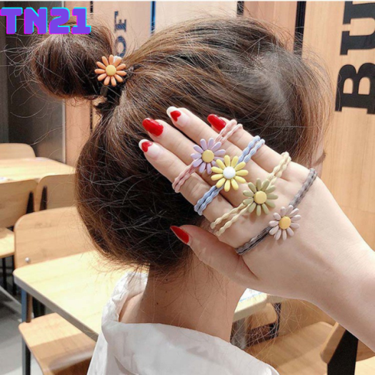 Dây Buộc Tóc, Dây Chun Buộc Tóc Hoa Cúc Hoa Mai Nhiều Màu