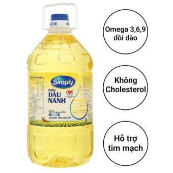 Dầu đậu nành nguyên chất Simply can 5 lít