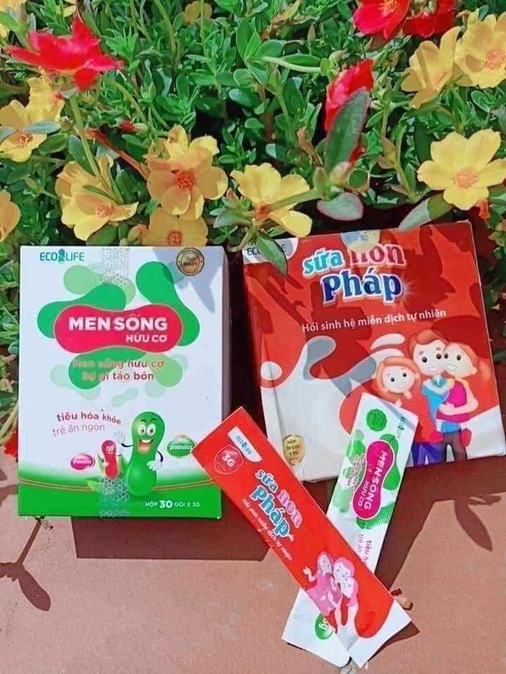 Combo 2hộp sữa non pháp và men sống hữa cơ ecolife