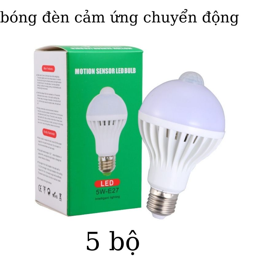 Bóng đèn cảm biến hồng ngoại tự động sáng khi có người di chuyển 9w led cực sáng đui đèn cảm ứng chuyển động e27