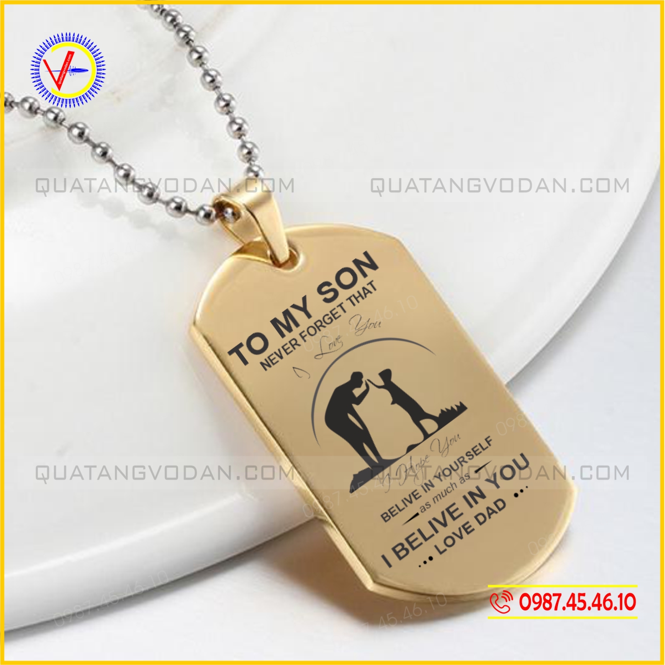Dây chuyền thẻ bài dogtag , vòng cổ dogtag lính | quà tặng lưu niệm