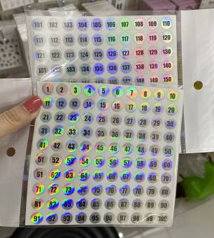 Tem dán số thứ tự chai sơn - Mini Nails