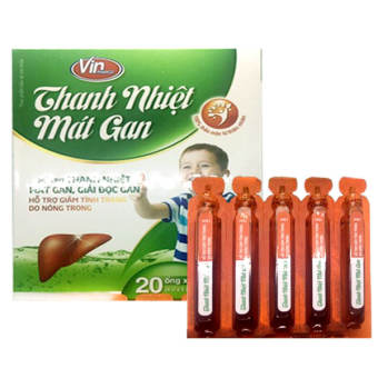 Thanh Nhiệt Mát Gan Vinpharco, hỗ trợ mát gan, thanh nhiệt và giải độc ( Hộp 20 ống )