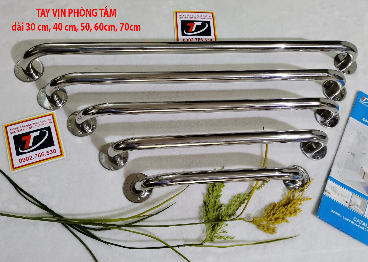 Tay vịn an toàn trong phòng tắm inox 304 sáng bóng