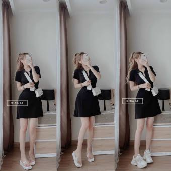 Đầm body cổ sơ mi tay ngắn, kiểu váy ngắn trẻ trung