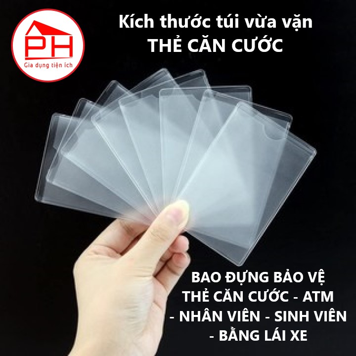Set 10 Túi đựng thẻ CCCD, thẻ ATM bằng lái xe chống chày xước màu sắc trong suốt - Gia Dụng Phước Hòa