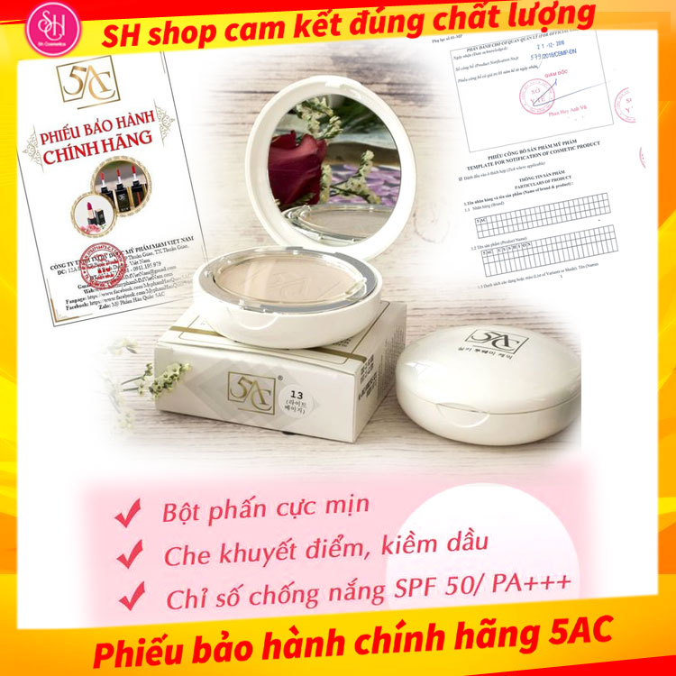 Phấn phủ kiềm dầu trang điểm 5AC Hàn Quốc che khuyết điểm chính hãng 13g