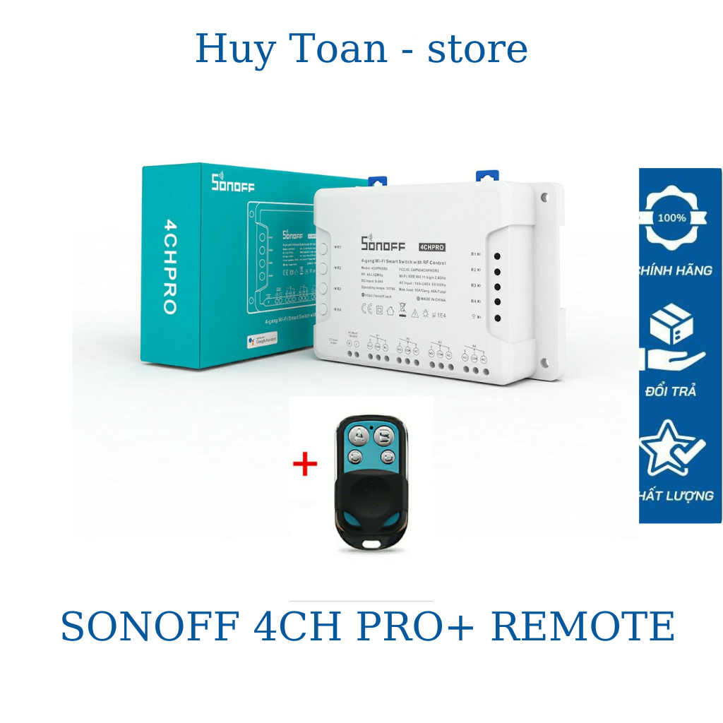 Sonoff 4CH pro R3 - Công tắc wifi 4 kênh điều khiển từ xa qua điện thoại thông minh phiên bản mới nhất 2020