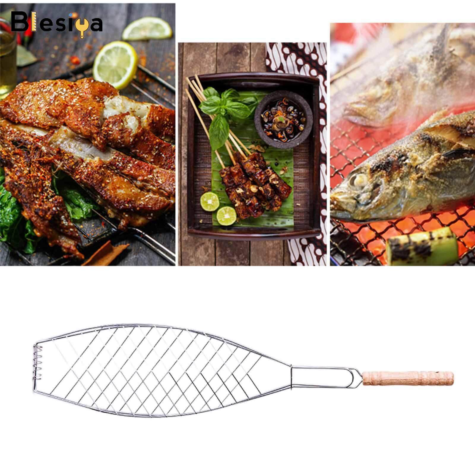 BBQ Grill Net Round Barbecue Mesh Racks Stainless Steel for Outdoor Camping Picnic 40.5cm Reusable, Silver