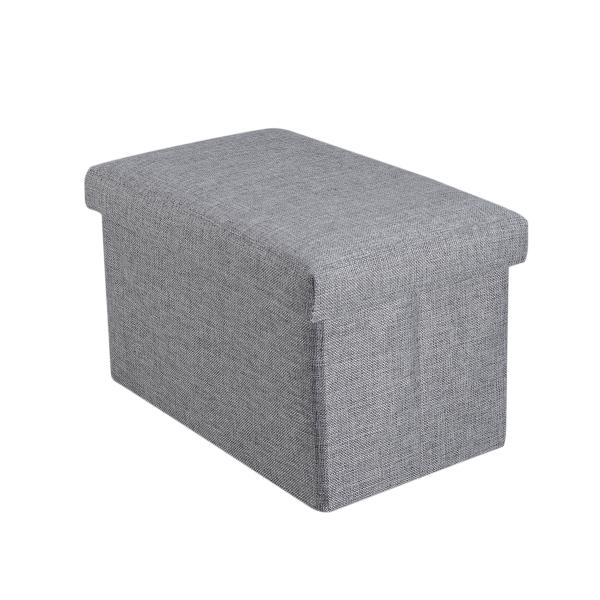 Foldable Storage Ottoman with Top Folding Toy Chest Storage Box Linen Fabric Ottomans Bench Foot Re